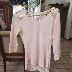 No Boundaries Pink Crochet Sweater